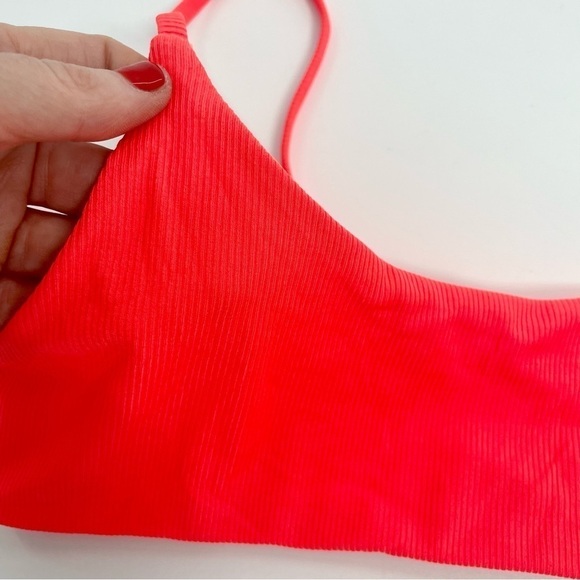 NWT Revolve Superdown x Mia ribbed bikini top Scoop Neck Red Orange S - Picture 5 of 9